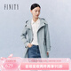 菲妮迪（FINITY）品牌風(fēng)衣春季新款簡(jiǎn)約休閑風(fēng)連帽耐皺時(shí)尚外套上衣女 藍(lán)色 M