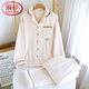 浪莎（LangSha）海島絨睡衣女秋冬薄絨加厚法蘭絨牛奶絨珊瑚絨保暖大碼寬松家居服 云柔米 可外穿 M 90-120斤