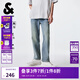 杰克·瓊斯（JACK&JONES）男裝潮時(shí)尚舒適百搭簡(jiǎn)約風(fēng)個(gè)性字母印花九分直筒牛仔褲225232029 E40淺牛仔藍 32 175 W32