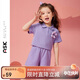 ASK JUNIOR兒童套裝夏季薄款小童POLO衫短褲跑步女童兩件套 紫色  120 