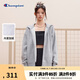 Champion冠軍簡(jiǎn)約加絨連帽衛(wèi)衣女純色基礎(chǔ)款休閑外套 淺灰色 M 