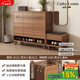 CATHYLOUTTE德國品牌實木框架家用鞋柜換鞋凳入戶大容量一體組合玄關(guān)靠墻鞋架 胡桃色1.21米三門三抽+換鞋凳