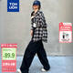 唐獅（TonLion）2024格子襯衫女寬松長(zhǎng)袖休閑襯衣百搭通勤上衣 黑色/二批 L