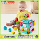 費雪（Fisher-Price）兒童學(xué)習六面盒雙語(yǔ)啟蒙多功能教學(xué)嬰兒?jiǎn)⒅窃缃塘骟w玩具65296