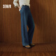 森馬（Semir）牛仔褲女抓毛闊腿褲港風(fēng)冬季2025顯腿長(cháng)拖地褲ins潮109725124002