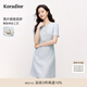 珂萊蒂爾【喬欣明星同款 玫瑰裙】2025新款簡(jiǎn)約連衣裙女優(yōu)雅氣質(zhì)收腰A字裙 淡群青 L