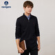 納維凱爾意大利小帆船男半開(kāi)領(lǐng)長(cháng)袖T恤秋冬內搭上衣純色打底衫X1335041011