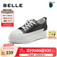 百麗（Belle）小白鞋女鞋商場(chǎng)款厚底增高一腳蹬單鞋透氣休閑鞋U8N1DAM3預(yù)售 黑色 37 (235mm)