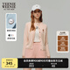 Teenie Weenie小熊針織開衫2025年春夏新款學院風高智感圓領(lǐng)毛衣外套女空調(diào)衫 粉色 L