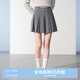樂(lè)町學(xué)院風(fēng)高知半身裙女裝25年春季新款設(shè)計(jì)感腰袢寬窄百褶短裙 月巖灰（現(xiàn)貨） M