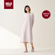 無印良品（MUJI）女式 柔軟針織 家居連衣裙 睡裙 煙熏粉色 S-M