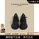 CAMILA KSENIA爆款老爹鞋女士2025新款夏季時尚厚底增高運動鞋子百搭休閑品牌 黑色 37