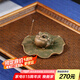 藏壺天下紫砂茶寵擺件精品可養(yǎng)茶臺茶桌擺件茶具配件荷葉香插茶玩金蟾蓋置 和氣生財(cái)