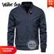 Walker Shop輕奢品牌高檔棒球領(lǐng)夾克男春秋新款立領(lǐng)男士休閑外套棒球服男裝 藏青 XL 135-150斤
