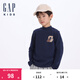 Gap【大小童同款】男童半高領(lǐng)646048打底衫兒童上衣海軍藍100cm(2-3歲) 亞洲尺碼