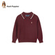 暇步士（Hush Puppies）童裝兒童毛衣大童學(xué)院風(fēng)男童全棉套頭女童線(xiàn)衣 波爾多紅   150   