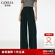歌莉婭黑色牛仔褲女夏季2025新款闊腿褲高腰寬松長褲子1E5CCD050 00B黑色 27