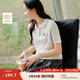 茵曼簡(jiǎn)約娃娃領(lǐng)刺繡針織衫2025夏季女裝新款休閑通勤顯瘦短袖上衣 花紗色 L