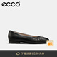 愛步（ECCO）單鞋女 倪妮同款羊皮一腳套方頭淺口平底低跟鞋 安妮208553 黑色20855301001 37