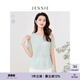 JESSIE精致蕾絲繡花拼接圓領(lǐng)套頭小上衣女夏新款 綠色 S
