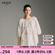 艾諾絲雅詩(shī)【商場(chǎng)同款】夏季新品時(shí)尚立體圓圈花朵雪紡衫上衣女30535045 白色 M