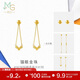 周生生貓眼金珠黃金耳環(huán) 一款多戴圓珠時(shí)尚耳飾 94604E計價(jià) 3.2克