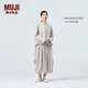 無印良品（MUJI）IDEE 女式漢麻混平紋立領(lǐng)襯衫女裝25年春季女士襯衣內(nèi)搭長袖女裝 淺米色 L （165/88A）