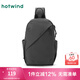 熱風(fēng)（Hotwind）秋季新款男士商務(wù)斜拉胸包光面時(shí)尚大容量戶外運(yùn)動(dòng)腰包 09灰色 F
