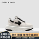 CHERY KALLY【沈夢(mèng)辰同款】女鞋子厚底小白鞋女士2025夏季新款百搭休閑板鞋女 白黑色 White black 37
