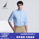 諾帝卡（NAUTICA）【單件直降】男裝春夏全棉牛津紡柔軟舒適休閑長袖襯衫男WE4102 淺藍(lán)色42T L