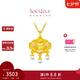 周大福SOINLOVE蜜粉金十里紅妝黃金婚嫁珍珠錦鯉平安鎖金鎖吊墜女 VR1202