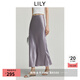 LILY2025夏新款100%醋酸氣質(zhì)垂感百搭通勤魚尾裙微光半身裙女 803淺紫 M