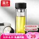 富光雙層玻璃杯水杯男女車(chē)載家用高硼硅玻璃杯泡茶杯帶茶隔玻璃杯子 黑色 400ml 雙層玻璃直杯