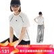 雲上生活【城市漫游T】分割撞色短款顯瘦插肩袖短袖女T恤2025夏季T0336 云白色 M （建議100-115斤左右）