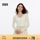 森馬（Semir）針織開衫女短款蕾絲V領夏季2025溫柔蝴蝶結修身上衣109325106001