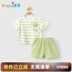 優(yōu)奇寶寶短袖短褲夏季套裝嬰兒衣服分體兩件套兒童半袖褲子夏裝外出服