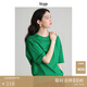 旅途原品（ltyp）涼感t恤女絲光棉60支造型T恤設計感純色簡(jiǎn)約寬松上衣秋季 龍井綠 L （現貨）