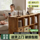 小匠材書(shū)架實(shí)木落地一體格子柜客廳家用書(shū)柜簡(jiǎn)易收納置物架古檀色6格柜