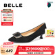 百麗（Belle）七夕禮物舒適優(yōu)雅單鞋女25春新商場(chǎng)款真皮氣質(zhì)高跟鞋D3N1DAQ5 黑色 38 (240mm)