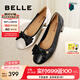 百麗（Belle）七夕禮物媽媽鞋高跟單鞋女商場同真皮淺口單鞋B5T1DCQ4 黑色 36 (230mm)