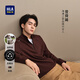 海瀾之家（HLA）休閑上衣男【曾舜晞同款】五明治長(zhǎng)袖秋季25新 酒紅21 L 175/92A 推薦137~150斤