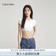 Calvin Klein內(nèi)衣【七夕禮物摩登引力帶】女士ck無鋼圈輕運動T恤文胸QF7213AD 100-月光白 M 推薦75B-85A