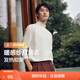 紅豆半高領(lǐng)長(cháng)T男士半高領(lǐng)25秋冬新品磨毛貼身打底發(fā)熱抗菌T恤男 層云白W1 L 175/96B 推薦65-72公斤