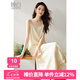 晚白【新品】萊賽爾吊帶連衣裙2025秋款內(nèi)搭單穿月光裙寬松度假長裙 米白色 XL