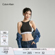 Calvin Klein內衣【七夕禮物摩登引力帶】女ck輕運動可外穿背心文胸QF7214AD UB1-太空黑 L 推薦75D-85C