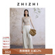 致知ZHIZHI 八歸 垂感闊腿褲女2025夏季新款慵懶風(fēng)抽繩休閑褲醋纖 云米白 S