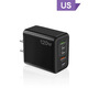 120W多口英美規雙PD充電器3USB快充適用蘋(píng)果華為小米TypeC充電頭 120W黑色5口美規大陸地區適用