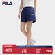 FILA 楊冪同款|斐樂(lè )官方女裝梭織短褲2025夏季新款時(shí)尚簡(jiǎn)約休閑三分褲 燈塔藍-BU L 170/70A/L