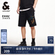 杰克·瓊斯（JACK&JONES）男裝25年涼感衛(wèi)短褲男夏季外穿潮流寬松沙灘五分褲大褲衩BSQ聯(lián)名 E40黑色-五分 3XL (195)