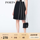 PORTS寶姿  新品商場(chǎng)同款女裝百搭撞色壓褶半身裙LN8S008KWB008 黑色 XS (2)